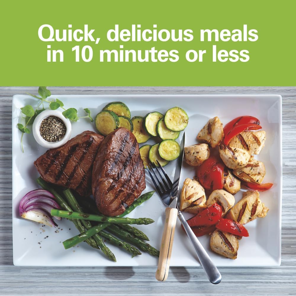 Hamilton Beach Electric Indoor Grill, 6-Serving, Large 90 sq. in. Nonstick Easy Clean Plates, Floating Hinge for Thicker Foods, 1200 Watts, 6.38"D x 12.68"W x 13.78"H , Silver (25371) - Image 5