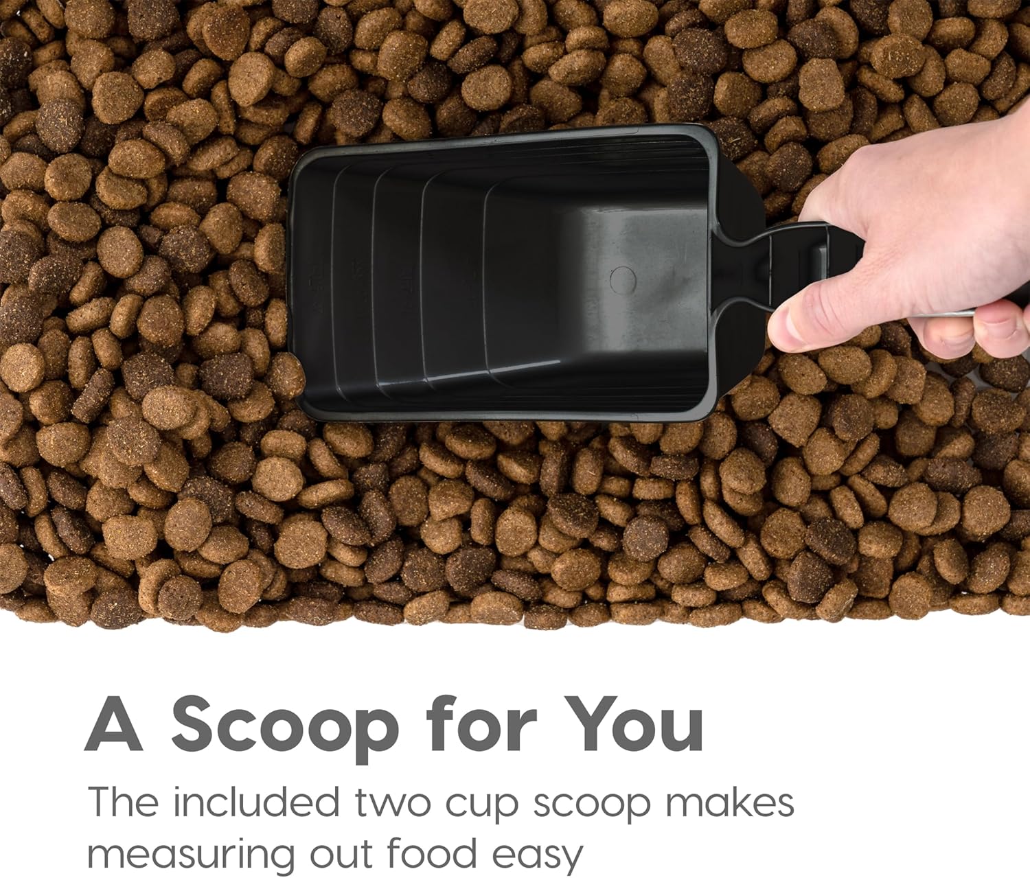 IRIS USA Dog Food Storage Container, 30 lbs & 11 lbs Combo, Cat Food Storage Container, Dog Treat Container, Airtight, Stackable, 2-Cup Scoop, Wheels, Easy Mobility, Black - Image 7