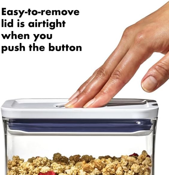 OXO Good Grips POP Container – Airtight 1.7 Qt for Coffee and More Food Storage, Rectangle, Clear - Image 4