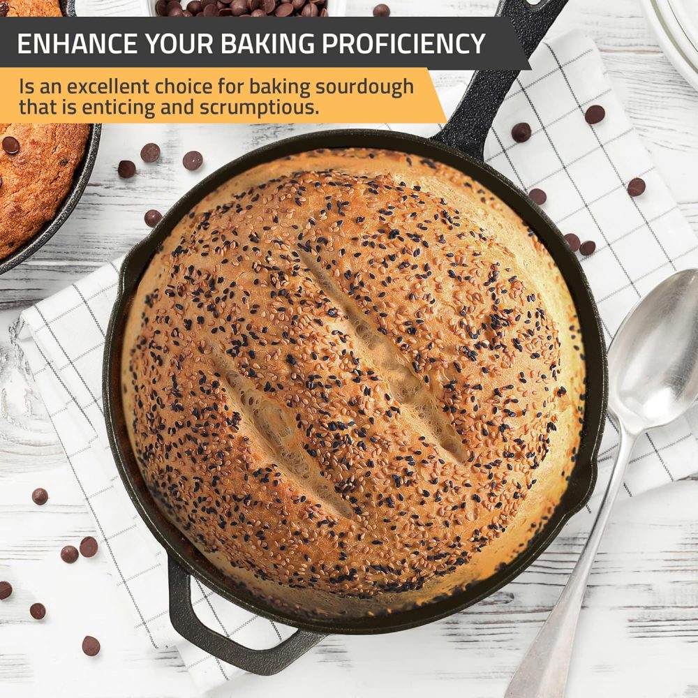 Utopia Kitchen Cast Iron Frying Pan 12 Inch, Cast Iron Chefs Pan, Pre Seasoned Skillet, Safe Grill Cookware for Indoor & Outdoor Use, Black - Image 5